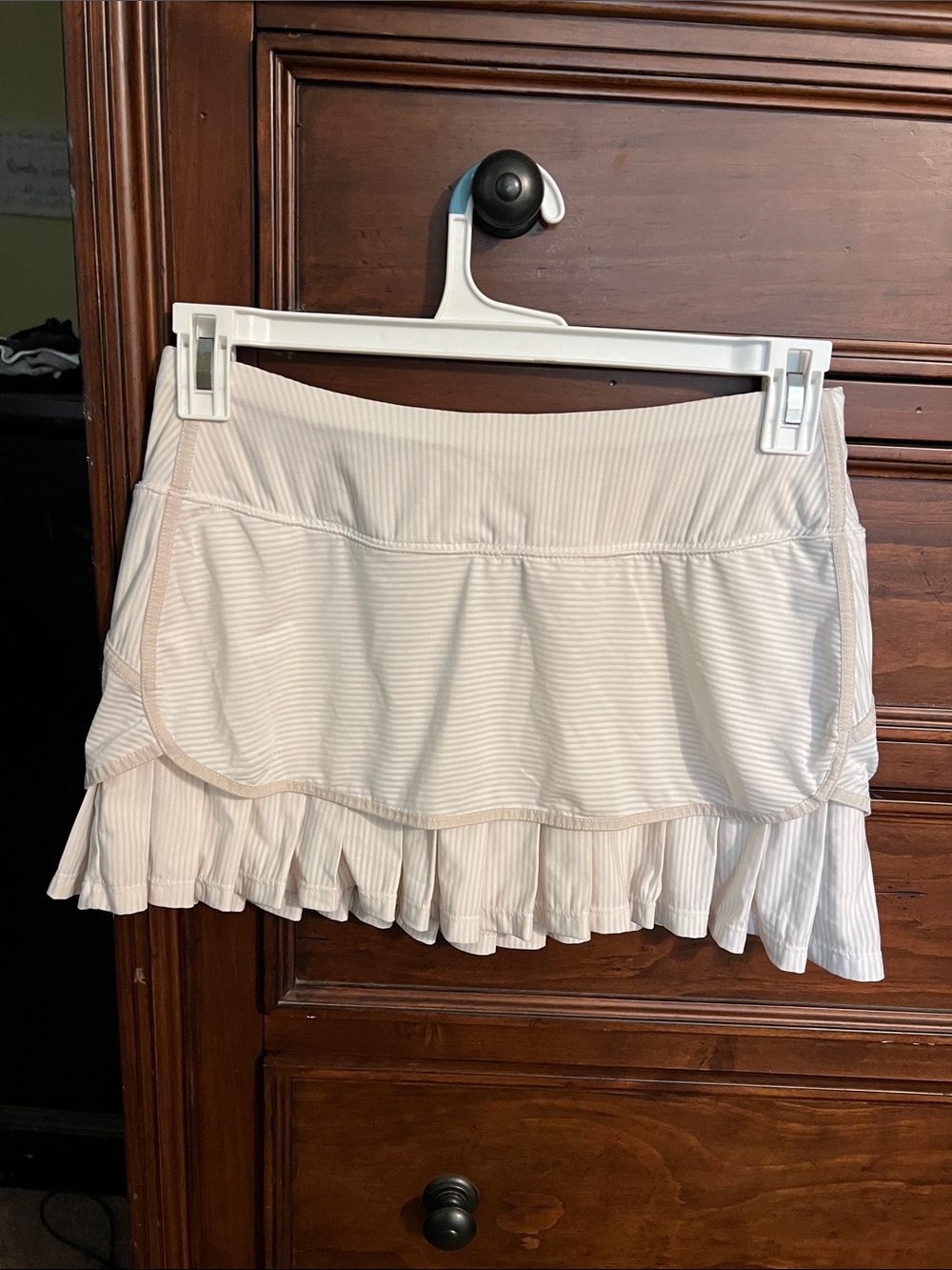 Athletes Women’s Cream Pleated Tennis Skirt (no shorts underneath)